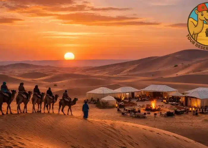 Esperienza unica nel deserto del Sahara: cammellate, tramonti spettacolari e campi nel deserto nell’Itinerario Marocco 5 giorni da Marrakech.