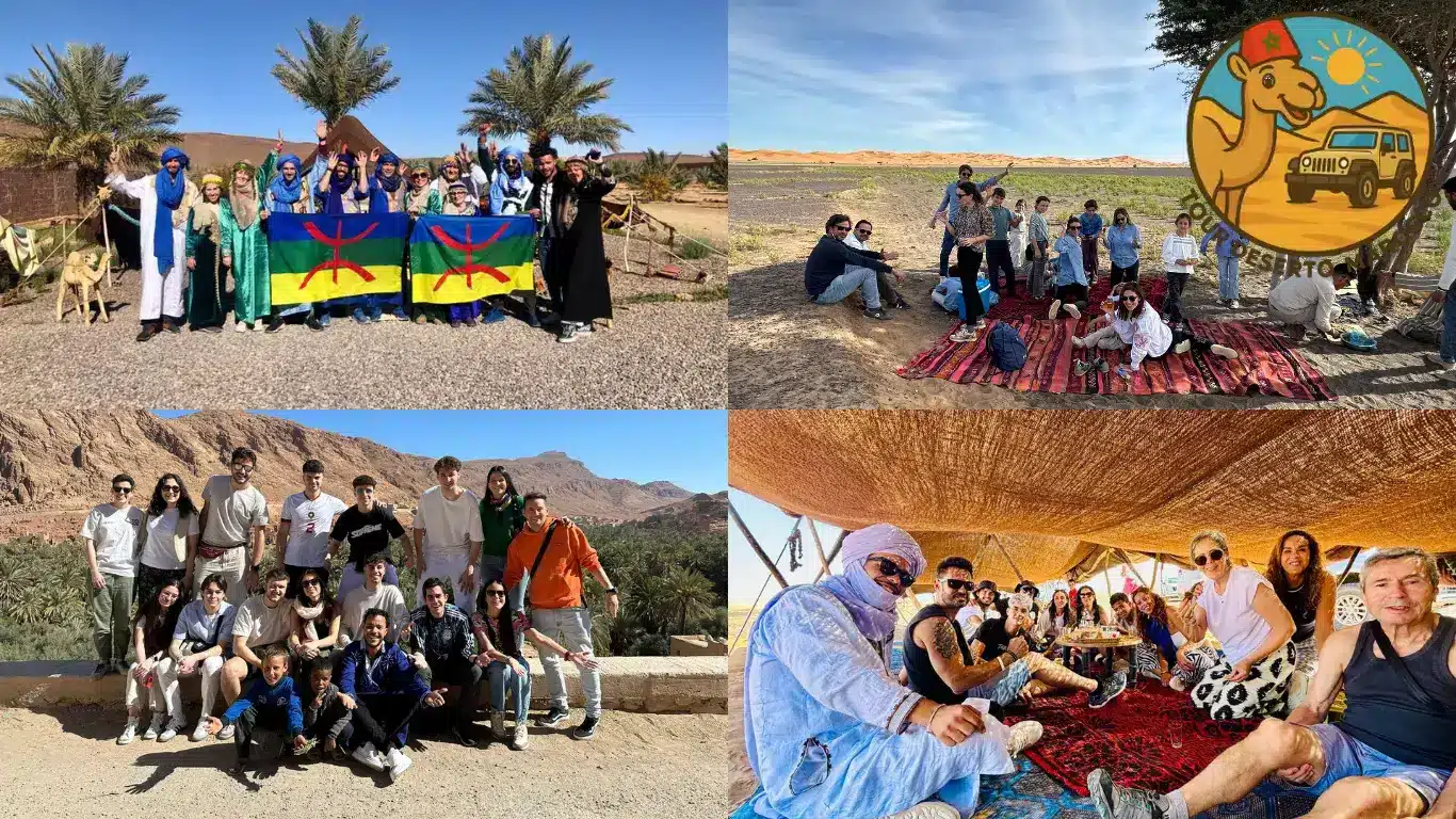 Gruppo di viaggiatori durante il tour 3 giorni da Marrakech ad Ait Ben Haddou
